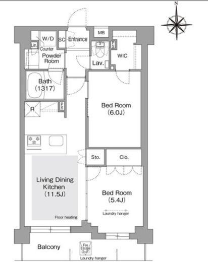 コンフォリア・リヴ文京護国寺　415号室　間取り