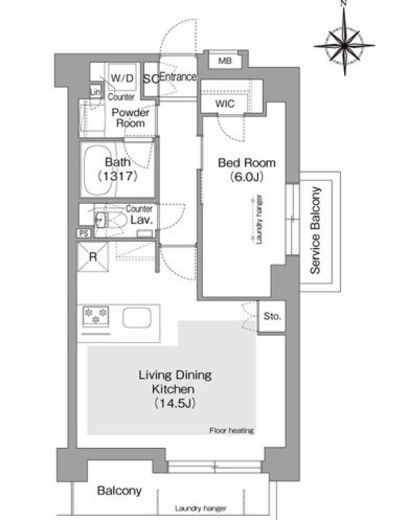 コンフォリア・リヴ文京護国寺　416号室　間取り