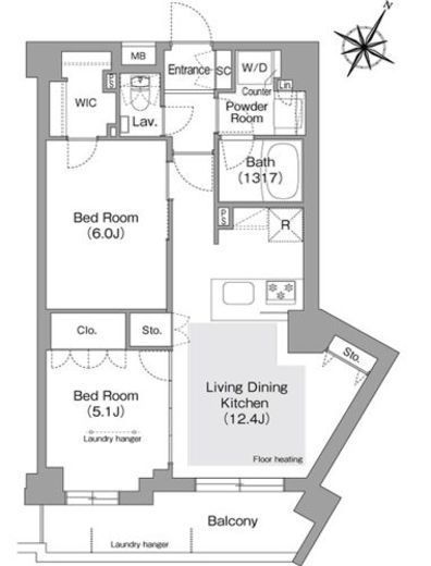 コンフォリア・リヴ文京護国寺　506号室　間取り