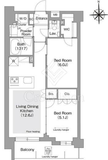 コンフォリア・リヴ文京護国寺　507号室　間取り