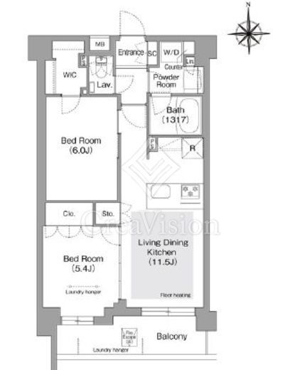 コンフォリア・リヴ文京護国寺　510号室　間取り