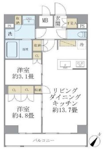 ジオエント駒込　702号室　間取り