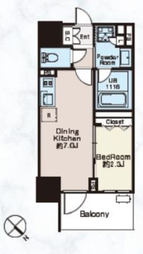 クラシアム文京白山　703号室　間取り