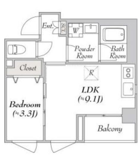 ルミーク北千住　407号室　間取り