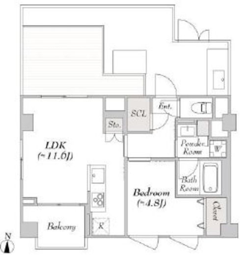 ルミーク北千住　501号室　間取り