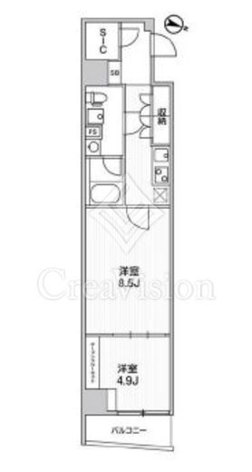 ベルシード板橋本町プレミアⅡ　501号室　間取り