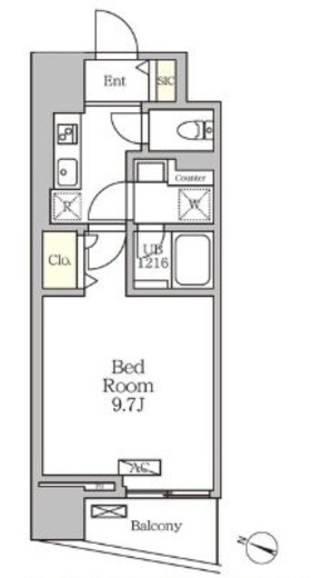コートレジデンス南大塚　1401号室　間取り