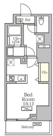 コートレジデンス南大塚　1408号室　間取り