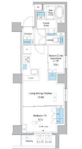 プレディアコート板橋　705号室　間取り