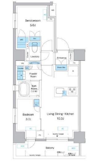 プレディアコート板橋　801号室　間取り