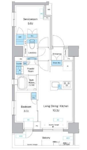 プレディアコート板橋　901号室　間取り