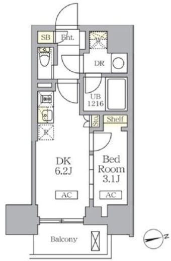 ザ・ライオンズフォーシア文京湯島　1001号室　間取り