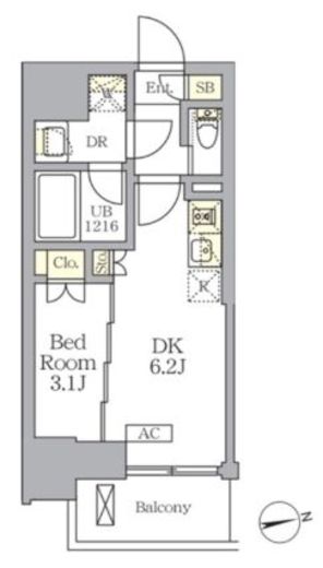 ザ・ライオンズフォーシア文京湯島　603号室　間取り