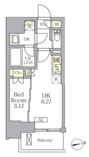 ザ・ライオンズフォーシア文京湯島　503号室　間取り