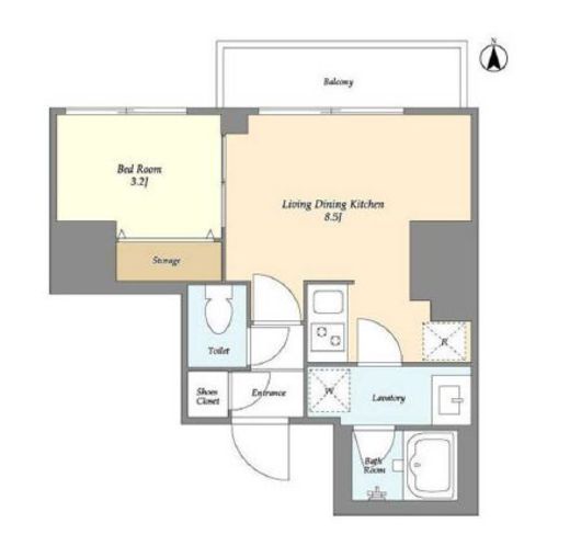 クラリティア西日暮里　1001号室　間取り