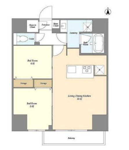 クラリティア西日暮里　502号室　間取り