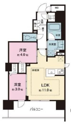 ソルティア東京王子　403号室　間取り