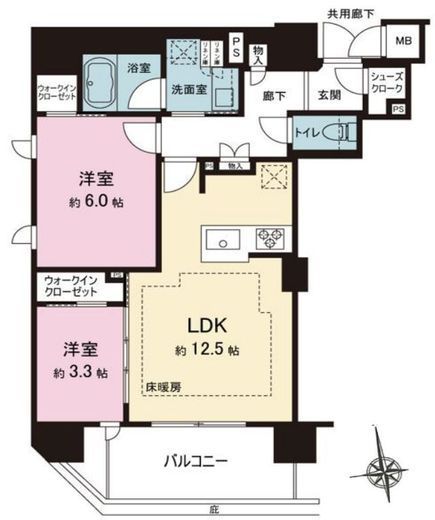 ソルティア東京王子　604号室　間取り