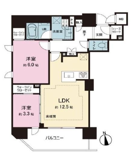 ソルティア東京王子　904号室　間取り