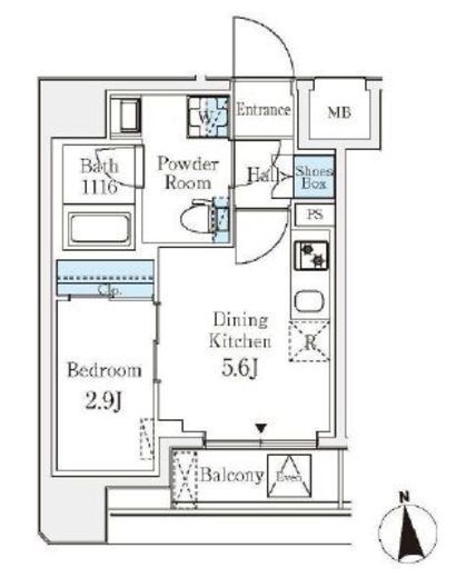 クラリティア文京湯島　202号室　間取り