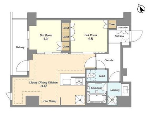 オアーゼ日暮里レジデンス　1001号室　間取り