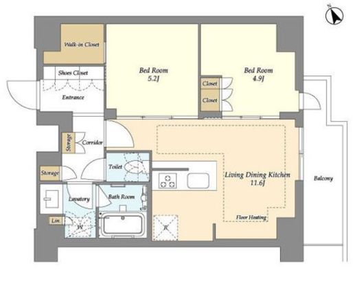 オアーゼ日暮里レジデンス　1005号室　間取り