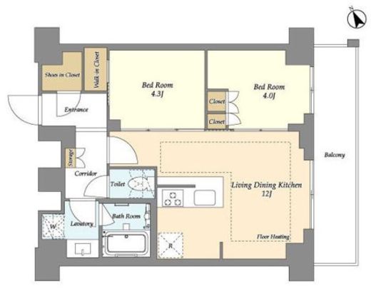 オアーゼ日暮里レジデンス　1006号室　間取り