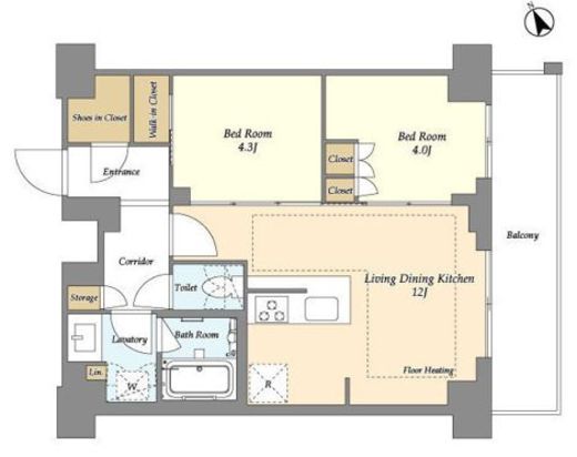 オアーゼ日暮里レジデンス　1007号室　間取り