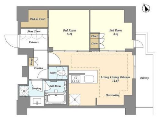 オアーゼ日暮里レジデンス　1203号室　間取り
