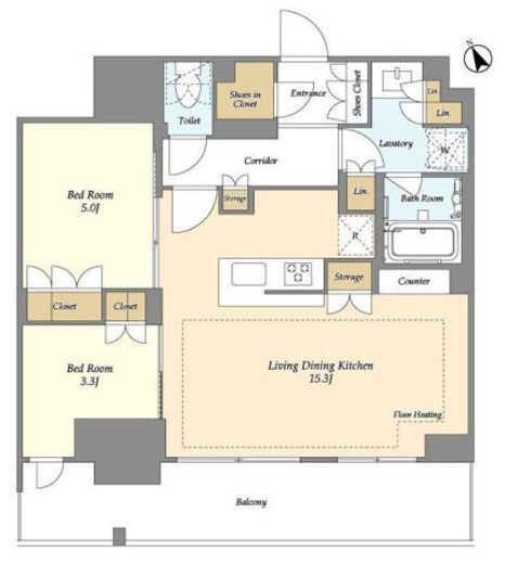 オアーゼ日暮里レジデンス　518号室　間取り