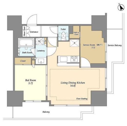 オアーゼ日暮里レジデンス　615号室　間取り