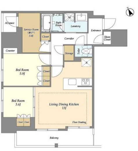 オアーゼ日暮里レジデンス　619号室　間取り