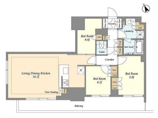 オアーゼ日暮里レジデンス　718号室　間取り