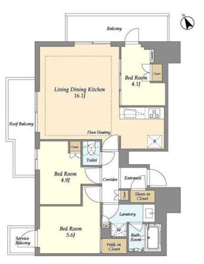 オアーゼ日暮里レジデンス　719号室　間取り