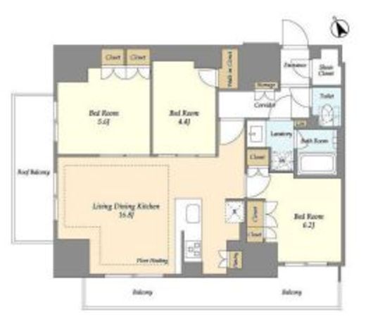 オアーゼ日暮里レジデンス　1208号室　間取り