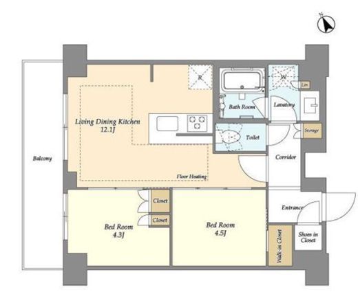 オアーゼ日暮里レジデンス　1003号室　間取り