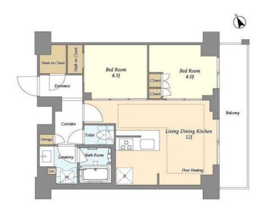 オアーゼ日暮里レジデンス　1105号室　間取り