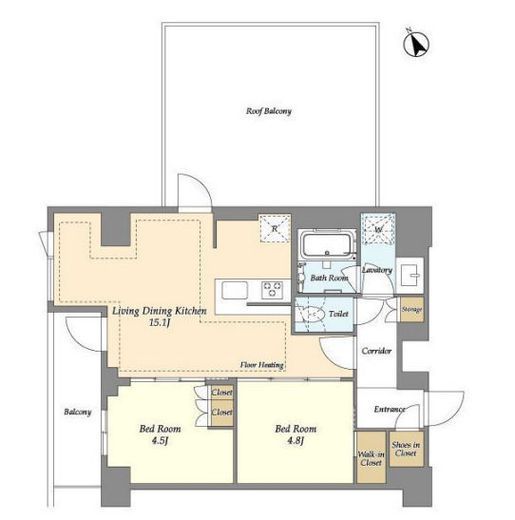 オアーゼ日暮里レジデンス　1202号室　間取り
