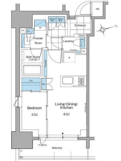 ルフォンプログレ本郷三丁目　903号室　間取り
