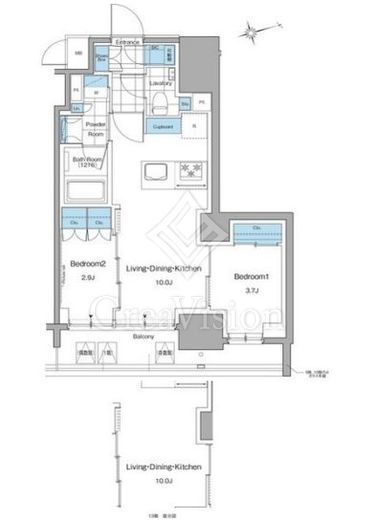 ルフォンプログレ本郷三丁目　1204号室　間取り