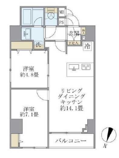 エレミ本蓮沼　803号室　間取り