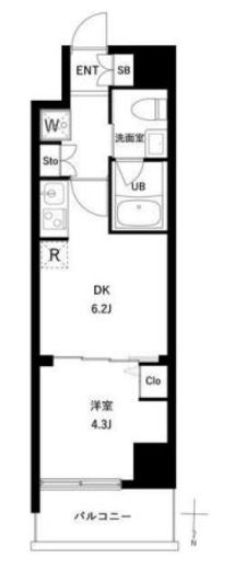 アーバンパーク日暮里Ⅱ　602号室　間取り