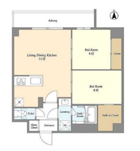 グランカーサ尾久　401号室　間取り