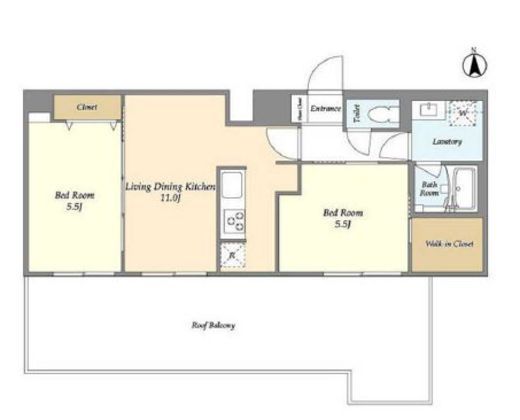 グランカーサ尾久　704号室　間取り