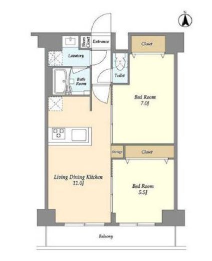 グランカーサ尾久　506号室　間取り