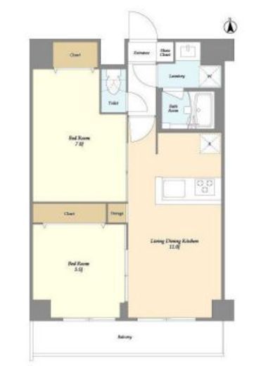 グランカーサ尾久　604号室　間取り