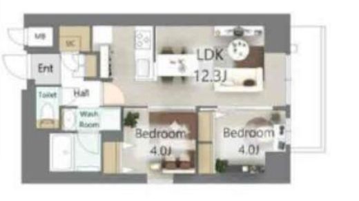 S-RESIDENCE王子enable (エスレジデンス王子イネーブル)　801号室　間取り