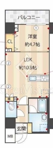アルファレジデンシア南千住　1103号室　間取り