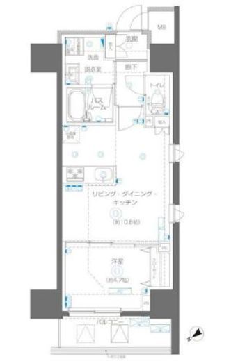 アルファレジデンシア南千住　1503号室　間取り