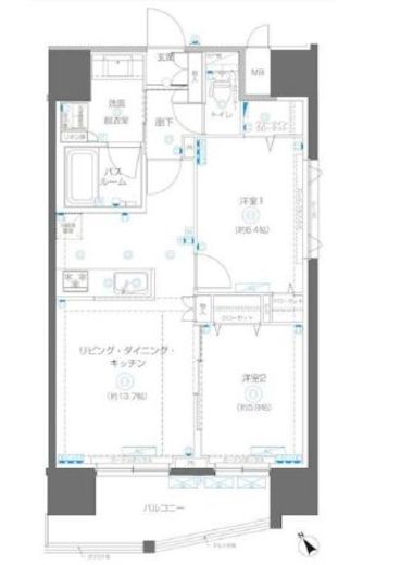 アルファレジデンシア南千住　1506号室　間取り